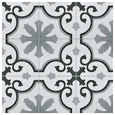 Black And White Ceramic Floor Tile Nouvelle 12 X 12 Ceramic Field Tile Patterned Tile Backsplash Wall Tiles Ceramic Floor