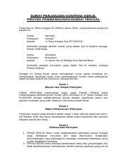 Jangan asal kerja, surat kontrak kerja karyawan swasta perlu kamu punya. Surat Perjanjian Kontrak Kerja Bangun Rumah Doc Surat Perjanjian Kontrak Kerja Proyek Pembangunan Rumah Tinggal Pada Hari Ini Rabu Tanggal 24 Oktober Course Hero