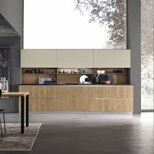 You might have the upper cabinets finished in painted white while the base cabinetry is a natural wood look. Contemporary Kitchen Natural Stosa Cucine Oak Glass Island