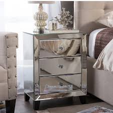 Beglin 3 Drawer Nightstand Chic Nightstand Mirrored Nightstand Mirrored Furniture