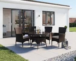 Create the perfect summer afternoon tea. Chocolate Brown Small Round 4 Seater Rattan Garden Dining Set Cambridge Range Rattan Direct