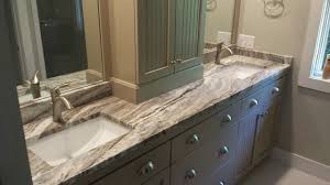 brown bathroom vanity, granite bathroom