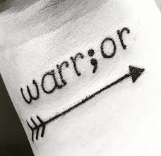 Warrior Arrow Semicolon Tattoo Tattoos Semicolon Tattoo Meaning Semicolon Tattoo