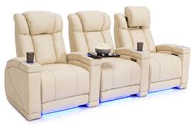Seatcraft Sierra Top Grain Leather 7000 Powered Headrest Power Recline Cream Or Brown Theater Chairs Theater Seating Movie Theater