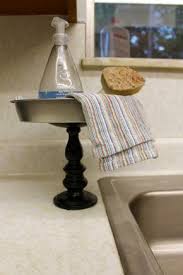 Use A Cake Pan From The Dollar Store And A Candlestick To Make An Organizer Next To Your Si Kitchen Sink Diy Kitchen Organization Diy Kitchen Sink Organization