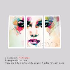 Resources related to diy canvas painting ideas. 3 Piece Canvas Picture Watercolor Paintings Color Face Art Wall Painting Ideas Living Room Bedroom Hall Home No Frame With Free Shipping Worldwide Weposters Com