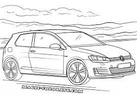 Volkswagen Golf Gti Coloring Page Volkswagen Golf Volkswagen Vw Art