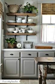 Kitchen Cabinets Vs Open Shelving Gray Rustic Shelves Great Replacing With Converting To Kitchen Inspirations Farmhouse Kitchen Decor Country Kitchen