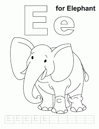 Elephant coloring pages are perfect for kids who loves animals. E Is For Coloring Page Coloring Home