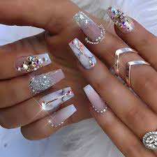 Rock your best moments with cute diamond nail designs. Pinterest Coco Nawt Engagement Nails Diamond Nail Designs Coffin Nails Designs