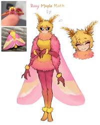 Rosy Maple Moth Gijinka Moe Anthropomorphism Fantasy Character Design Concept Art Characters Creature Concept Art