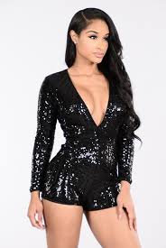 Black And Gold Sequin Romper Flashy Ways Romper Black Black Romper Sweet 16 Outfits Rompers