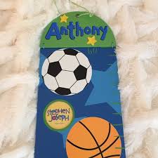 sports themed growth chart nwt