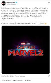Do bare in mind, captain marvel 2 is still in the early phases of writing. Captain Marvel 2 Bounding Into Comics