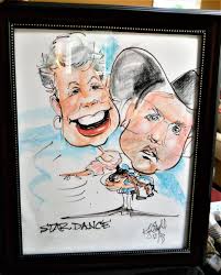 Original 1993 Pastel Dancing Couple Painting Artist Signed KYLE EDGELL  FRAMED