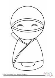 Kokeshi Doll Colouring Page 6 Kokeshi Dolls Doll Drawing Kokeshi