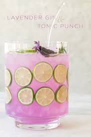 Lavender Gin And Tonic Punch Rezept Gin Und Tonic Gin Getranke Gin