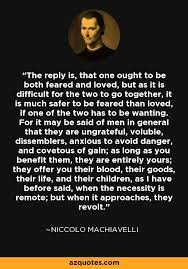 Niccolo Machiavelli Quote The Reply Is That One Ought To Be Both Feared