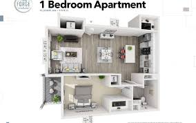 Sunny second floor 1 bedroom apartment available! One Bedroom Type D 1 2 3 Bedroom Apartments For Rent At The Forge At Glassworks