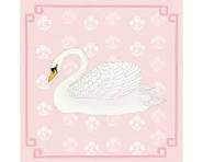 Art print Chinoiserie Swan with Mughal Flowers // Preppy // Nursery Art //  Grandmillennial Art