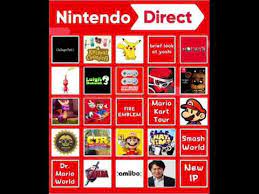 Ultimate and games coming to nintendo switch in the first half of 2021. Nintendo Direct Bingo Card Youtube