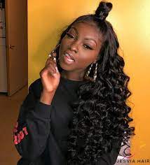 Jesvia Hair 250 Density 360 Pre Plucked Lace Frontal Wig With Baby Hair Around Loose Wave Curly Hair Styles Hair Beauty Hair Styles