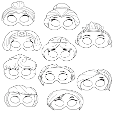 Princesses Printable Coloring Masks Princess Masks Etsy Printable Coloring Masks Coloring Mask Printable Masks