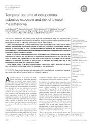 Malignant mesothelioma is a cancer caused by asbestos fibers. Pdf Temporal Patterns Of Occupational Asbestos Exposure And Risk Of Pleural Mesothelioma