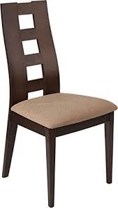 Contemporary Design Dining Chair With Espresso Wood Finish Brown Fabric Wood Dining Chairs Dining Chairs High Back Dining Chairs
