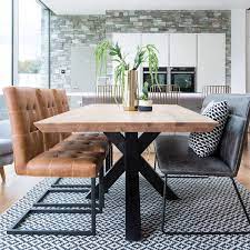 table a manger bois metal pied croise 200 cm volga salle a manger noire et bois salle a manger bois salle a manger rustique