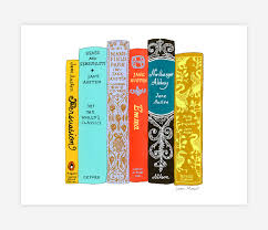 Ideal Bookshelf - Warm Jane Austen Print at buyolympia.com