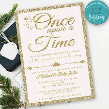 Once Upon A Time Baby Shower Invitation Template Instant Download Bobotemp