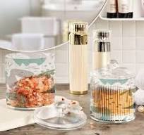 Sweet Dinosaur Clear Plastic Storage Container, 2 Pack Clear Plastic Jars  Different Sizes, for Bathroom Accessories
