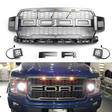 Quality oem, performance parts and accessories. Raptor Style Grill For Ford F 150 2018 Free Pair Side Pod Spot Led Aux Lights Ford F150 Accessories Ford Trucks F150 Ford F150 Xlt