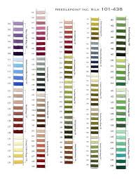 Needlepoint Silk Color Range Chart Cross Stitch Fabric
