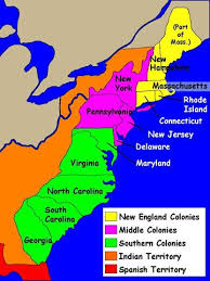 13 colonies map blank colored. Virtual Learning Bull Run Middle School