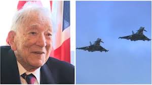 RAF airman's 100th birthday marked with Typhoon flypast at Teesside Airport 