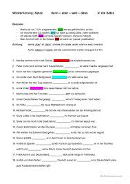 Konjunktionen Konjunktionen Daf Arbeitsblatter Nebensatz