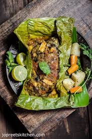 Baked Whole Fish Masala In Banana Leaf Indian Style Jopreetskitchen Recipe Baked Whole Fish Whole Fish Recipes Indian Food Recipes