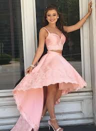 Two Pieces Homecoming Dresses Blush Pink Homeoming Dress Short Front Long Back Homecoming Dresses Vintage Homecoming Dresses Dr0366 Homecoming Dresses High Low Prom Dresses Long Lace Piece Prom Dress