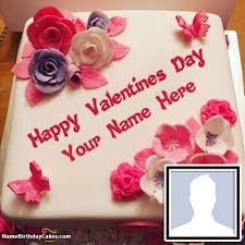 Happy birthday or anniversaries of love with names on love cakes, valentines birthday cake with names edited,. Romantic Valentine Cake With Name And Photo