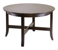 Bartlett 42 5 round reclaimed wood coffee table pottery barn. Round Espresso Wood Coffee Table In Coffee Tables