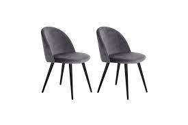 Metal kitchen chairs ukg dimensions. Artiss Set Of 2 Brody Dining Chairs Dark Grey Matt Blatt