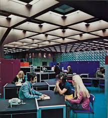 Germanpostwarmodern Interior Of The Municipal Savings Bank 1969 73 In Wuppertal Germany By Paul Schneider Esleben Savings Bank Wuppertal Paul Schneider