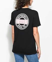 Black And White Vans Shirt Womens Vans Circle Checkered Black Boyfriend T Shirt Boyfriend T Shirt Vans Shirt Black Boyfriend