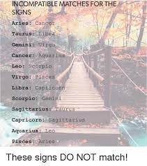 Cancer and cancer love compatibility. Incompatible Matches For Thie Signs Aries Cancer Taurus Libra Gemini Virgo Cancer Aquarius Leo Scorpio Virgo Pisces Libra Capricorn Scorpio Gemini Sagittariusaurus Capricorn Sagittarius Aquarius Leo Pisces Aries De These Signs Do