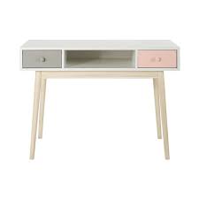 Schreibtisch weiß vintage bei lionshome: Weisser Schreibtisch Im Vintage Stil Mit 2 Schubladen Grau Und Rosa Blush Maisons Du Monde