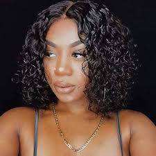 Amazon.com : Fine Plus 150% Density Curly Wigs for Black Women Brazilian  Human Hair Glueless Short Curly Wigs for Women Natural Black Wig with  Middle Part Lace 12 Inch : Beauty & Personal Care