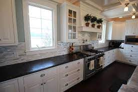 Kitchen with white cabinets, white with black granite,what color wall. 25 Stylish Galley Kitchen Designs Designing Idea