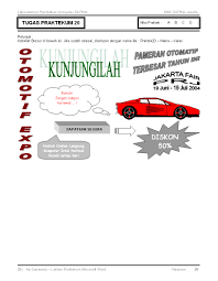 Mohon ijin share pak sebagai latihan tugas siswa saya. Tugas Praktek Microsoft Word